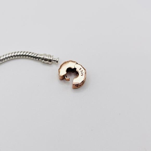 Rose Gold and Rhinestones Spacer Charm - Picture 4 of 4